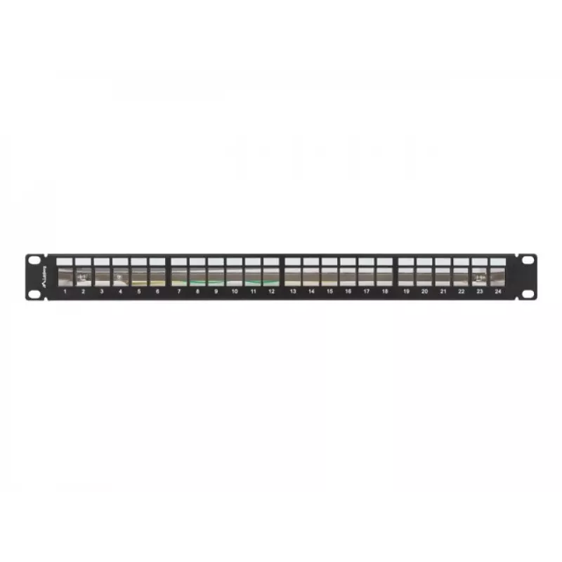 Patch panel vuoto 24 porte 1U 19 pollici FTP per moduli keystone nero