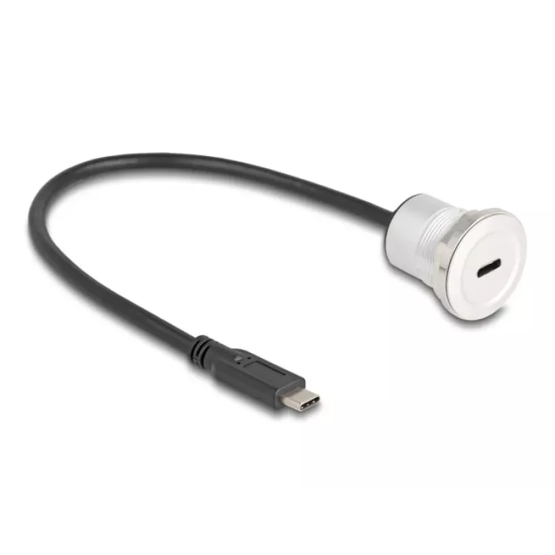 Cavo USB DeLOCK 88183 0,3 m USB-C nero argento