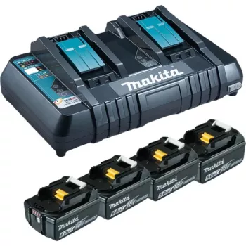 Makita DC18RD - Caricabatterie + batteria 4 x - Li-Ion - 6 Ah - 108 Wh - 2 x ricarica batteria (199485-6)