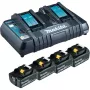 Makita DC18RD - Caricabatterie + batteria 4 x - Li-Ion - 6 Ah - 108 Wh - 2 x ricarica batteria (199485-6)