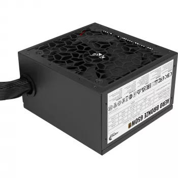 Alimentatore AEROCOOL AERO BRONZE 650W APFC (V.2 2025) — alimentatore ATX 650W con PFC attivo