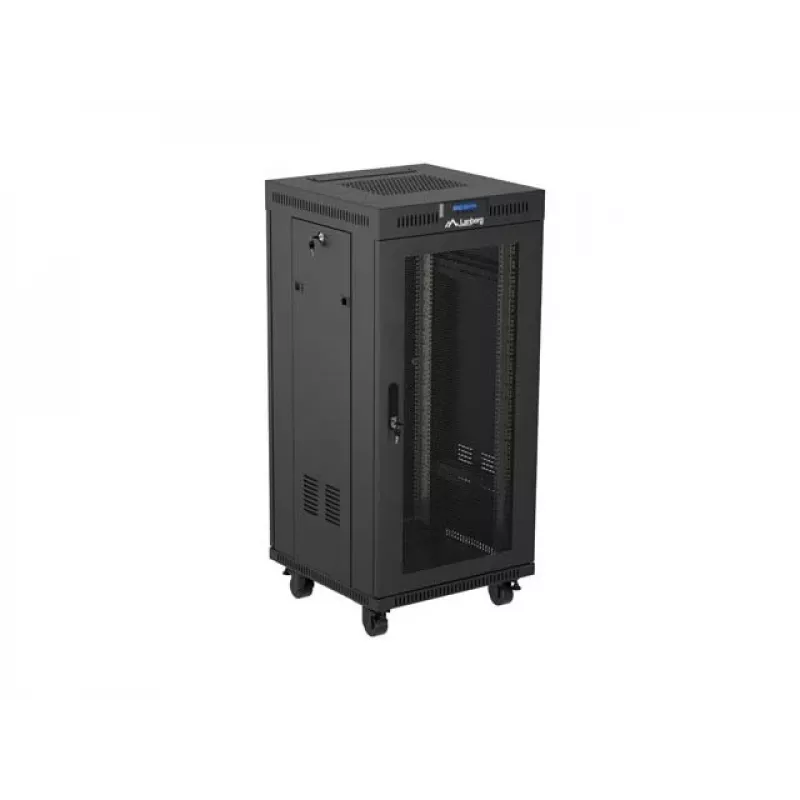 Armadio rack LANBERG FF01-6624-23BL 24U a pavimento 19 pollici 600×600 mm IP20 nero