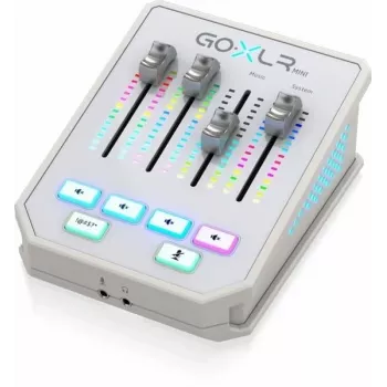 Mixer audio TC-Helicon GO XLR Mini-WH bianco — mixer vocale/interfaccia USB compatto per streaming