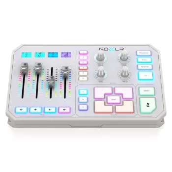 Mixer audio USB TC‑Helicon GO XLR‑WH bianco — 1 ingresso microfono XLR, USB‑B, alimentazione phantom 48 V, 24‑bit/48 kHz, uscita ottica