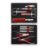 Zwilling Classic set da manicure in acciaio inox – custodia in pelle, 10 pezzi - rosso
