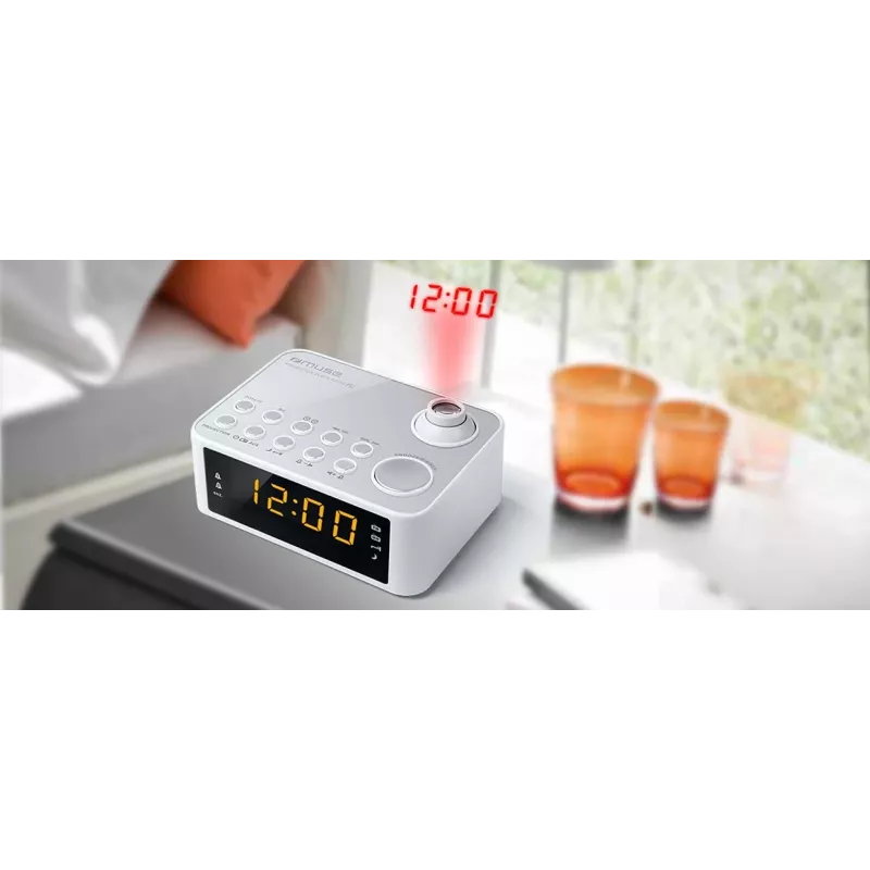 Sveglia Muse M-178 PW digitale argento bianco