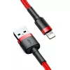 Cavo USB Lightning Baseus Cafule 2,4A 1m (nero + rosso)