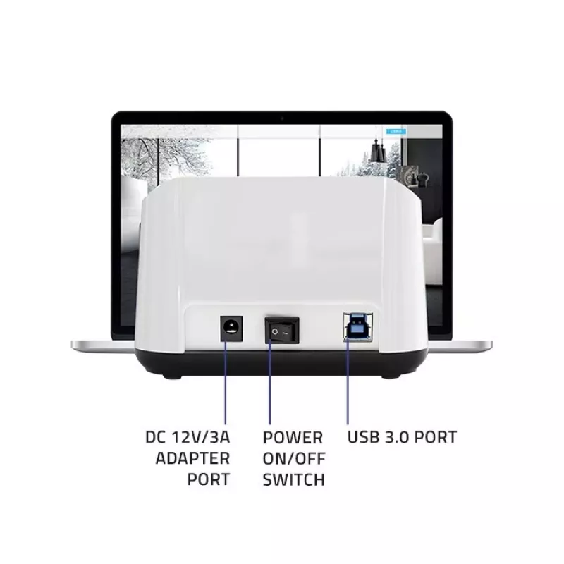 Qoltec 50309 Docking station HDD SSD 2.5 3.5 | SATA III | USB 3.0 | Super Speed 5 Gb/s | con funzione di clonazione