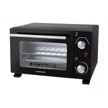 Mini forno ESPERANZA EKO007N, 10 L, 800 W, nero, max 250 °C, timer meccanico 30 min