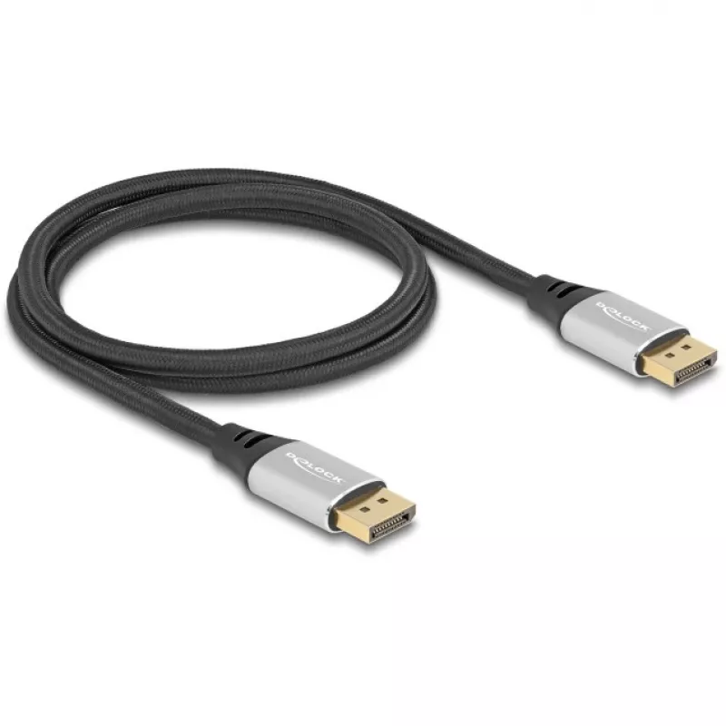 Cavo DisplayPort DeLOCK 16K 60 Hz 1 m argento metallo