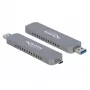 Case esterno per SSD M.2 NVMe PCIe, box per unità argento, con connettore USB Type-C e Type-A