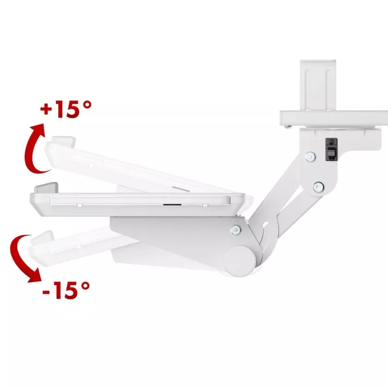 Supporto per tastiera MACLEAN MC-156 W — ripiano regolabile da sottoscrivania, carico max 5 kg