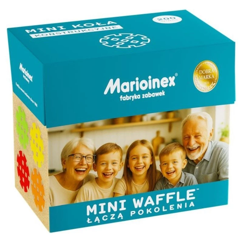 Marioinex Mini Waffle mattoncini set per anziani – 200 pezzi, multicolore, età consigliata 6+
