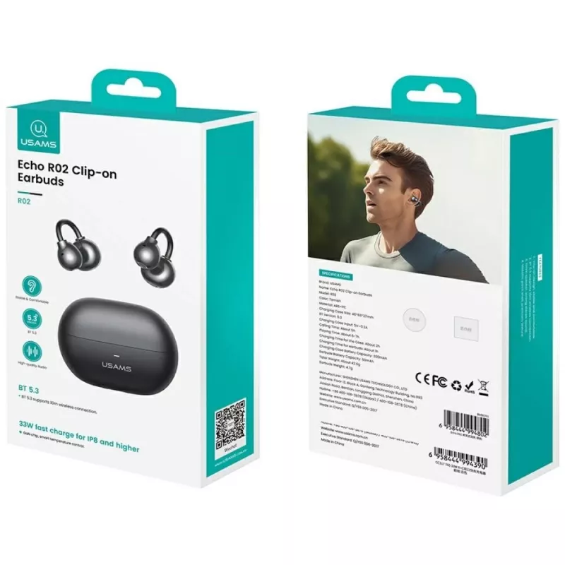 Cuffie Bluetooth R02 Clip-on grigie