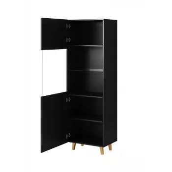 Armadio vetrina Cama Meble PAFOS 60x40x182 cm nero opaco — armadio da terra