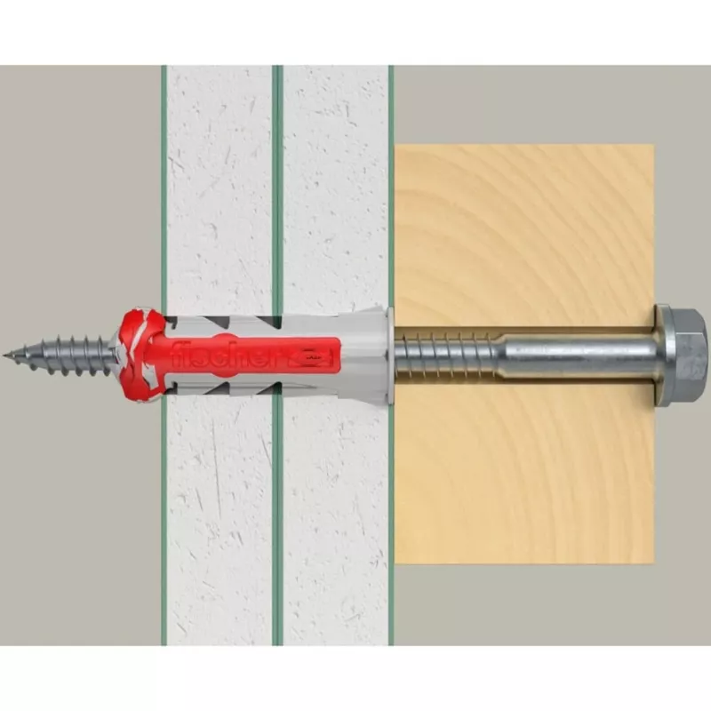 Tassello fischer DUOPOWER 10x50 BigBox grigio chiaro/rosso 210 pezzi richiudibile (570550)