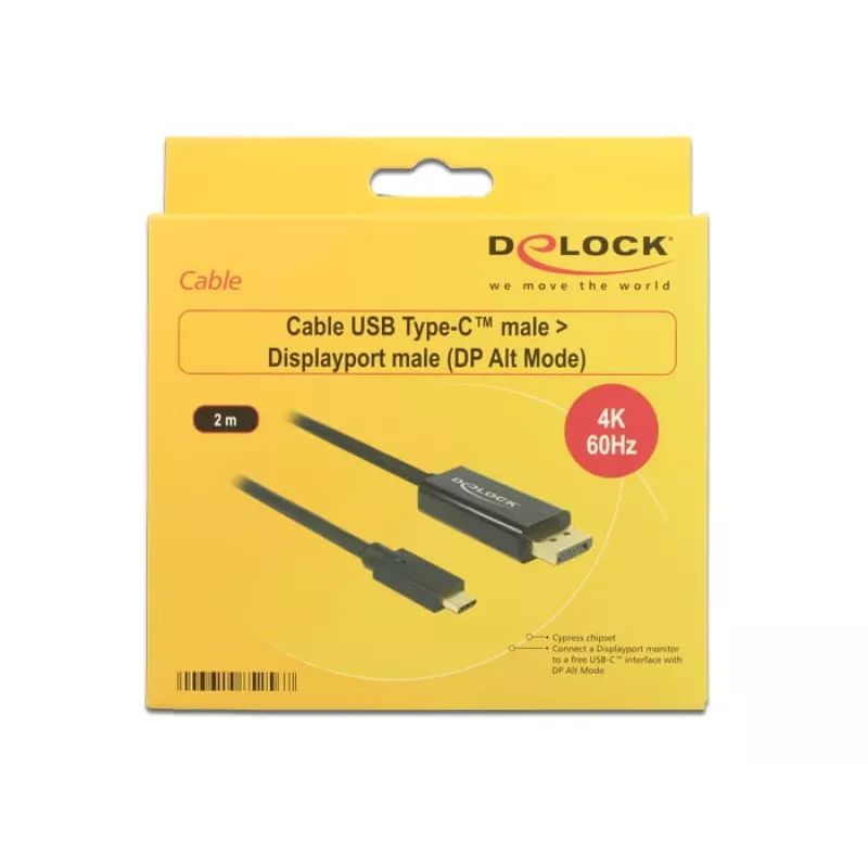 DeLOCK 85256 Adattatore cavo video 2 m USB Type-C DisplayPort nero