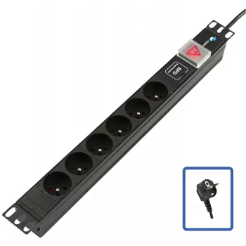 Ciabatta Lanview POWER STRIP 19 - 6 WAYS - 1U (TUPS047)