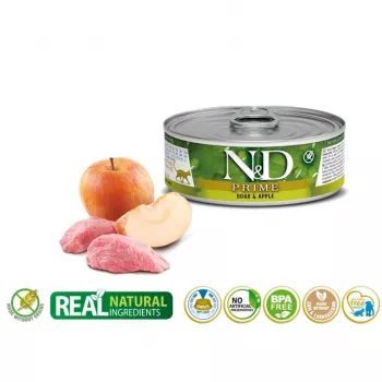 Farmina N&D Cat Prime Cinghiale e mela alimento umido per gatti 70 g