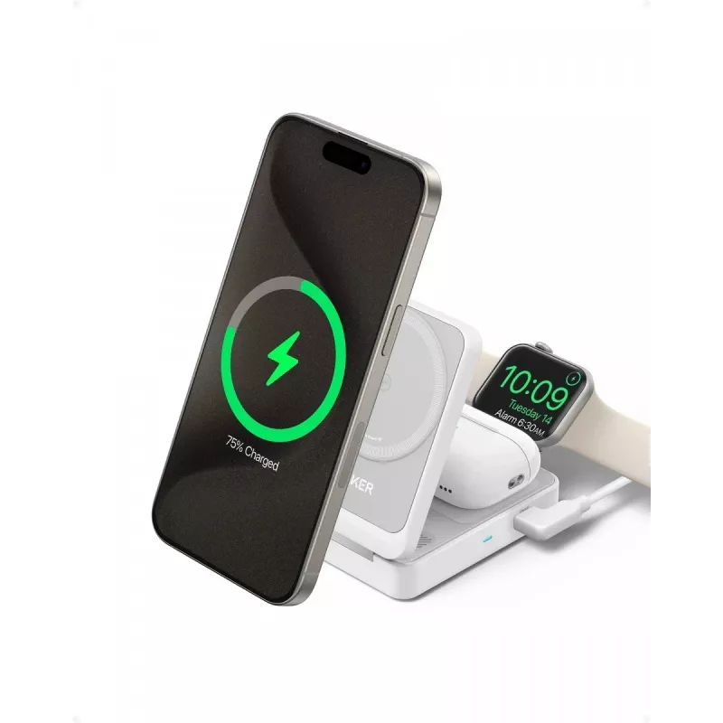 MagGo 3-in-1 15W pieghevole bianco EU