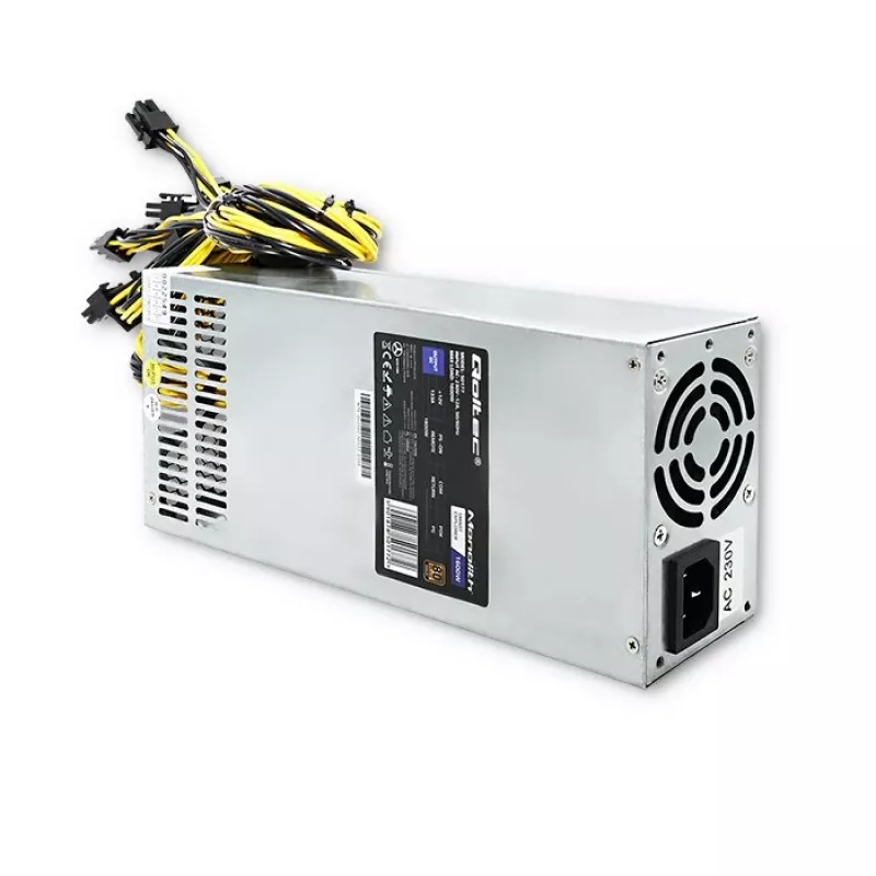 Alimentatore PCI-E Qoltec 50177 Smart 1600W | 80 Plus Gold - Data Mining