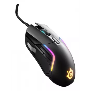 Mouse da gaming STEELSERIES Rival 5 — per destrorsi, sensore TrueMove Air, 18.000 DPI, 9 tasti programmabili, USB Type-A, IP54