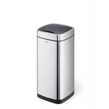 Cestino rettangolare Durable NO TOUCH 35L acciaio inox nero argento