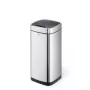 Cestino rettangolare Durable NO TOUCH 35L acciaio inox nero argento