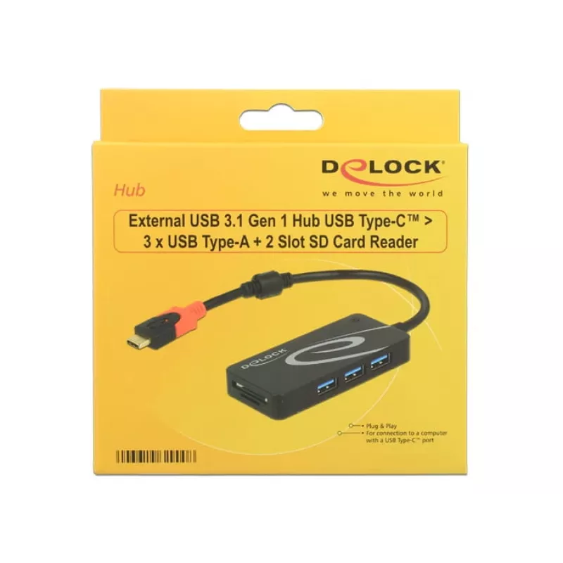Hub USB DeLOCK USB 3.0 Type-C 3 porte