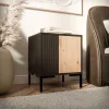Comodino Cama Meble MERCI 44x40x52,5 cm, nero e rovere, MDF/truciolare, confezione da 2