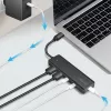 Hub USB-C, 4 porte 2x USB-A, 2x USB-C, nero