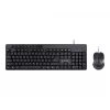 Tastiera full-size cablata Gembird KBS-UM-04 USB QWERTY US-inglese con mouse, nero, cavo 1,5 m