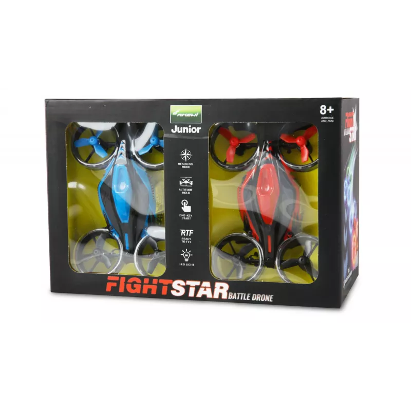 Bundle drone da battaglia Amewi FightStar rosso e blu — modello 25344, per uso interno/esterno, adatto a bambini da 8 anni