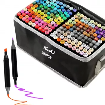 Set pennarelli Extralink MARKERY 204 pezzi — set pennarelli a base alcolica, colori assortiti, 204 pezzi