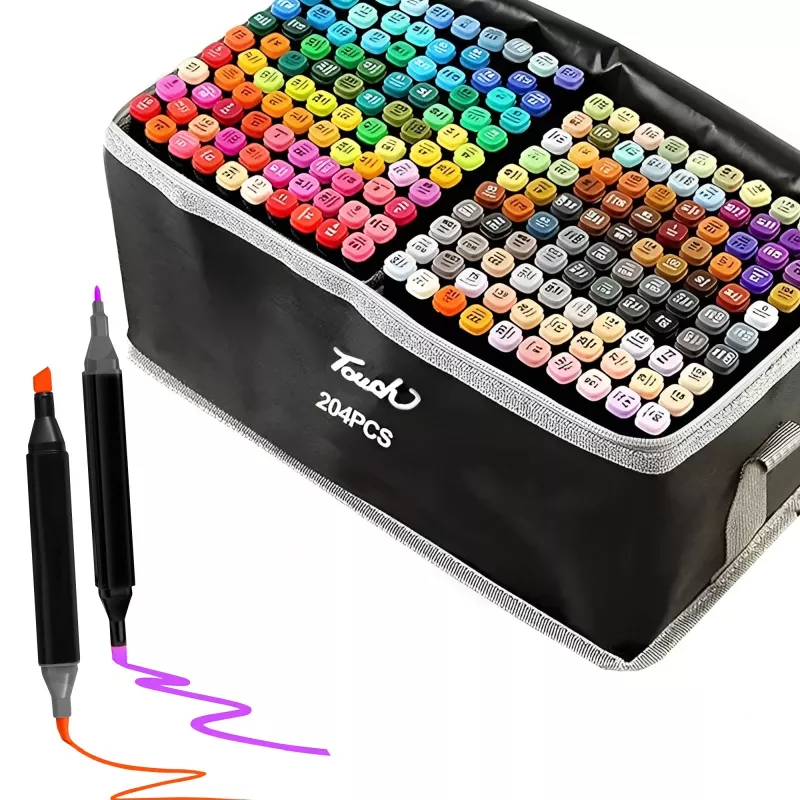 Set pennarelli Extralink MARKERY 204 pezzi — set pennarelli a base alcolica, colori assortiti, 204 pezzi
