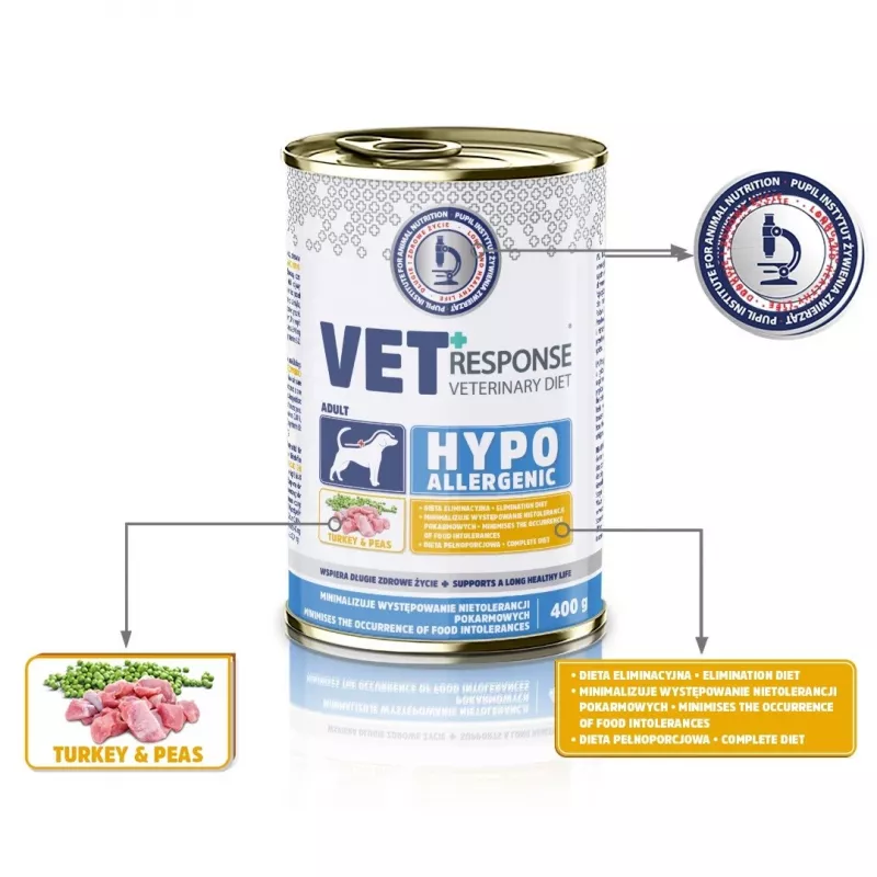 VET RESPONSE Ipoallergenico Tacchino - umido per cani - 400 g