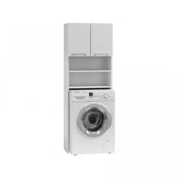 Armadietto bagno Top e Shop PRALKA POLA BIEL — bianco, freestanding, 4 ripiani, 640×300×1830 mm