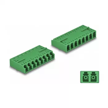 Adattatore in fibra ottica DeLOCK HD LC octuplex connettore femmina su LC octuplex connettore femmina verde