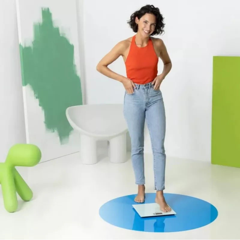 Ecomed by Medisana PS-72E bilancia pesapersone – 150 kg, piattaforma in vetro, bianco
