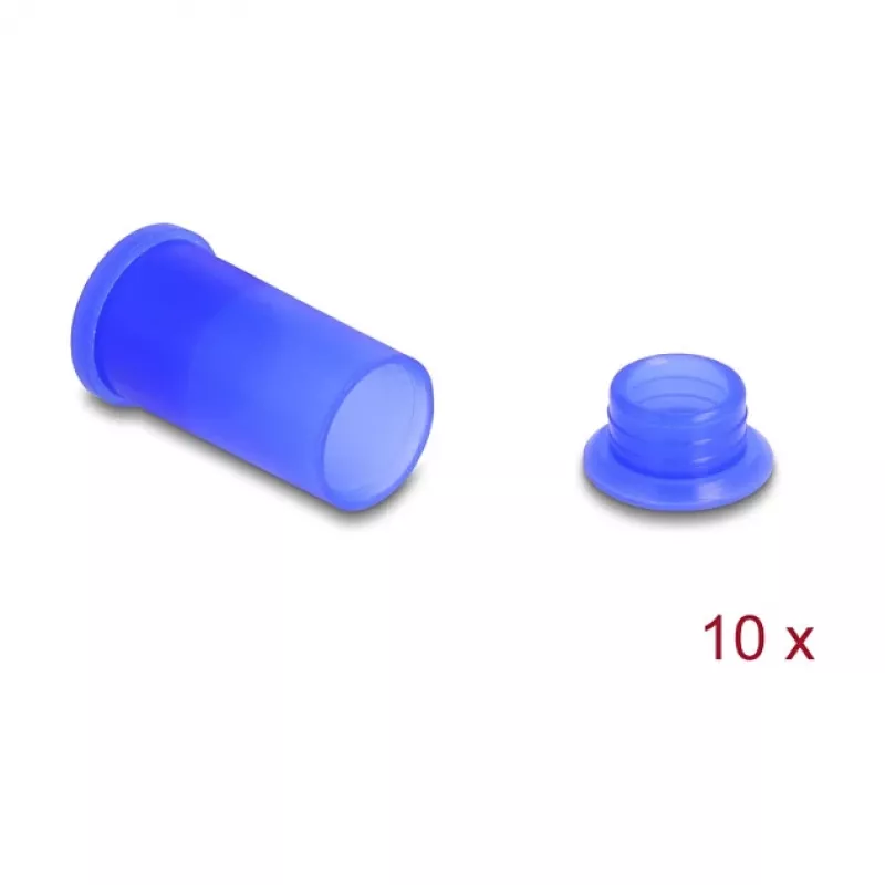 DeLOCK 60672 Copertura antipolvere DL4, silicone, 2 parti, blu, 10 pz.