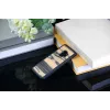 Custodia per smartphone in legno per Samsung Galaxy S9, finitura ebano bianco/nero