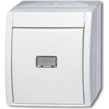 BUSCH JAEGER 1484-0-0381 - pulsante - bianco - IP44 - CE - 74 mm - 55 mm