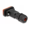 DeLOCK D-Sub 9 poli presa IP67 connettore impermeabile nero arancione