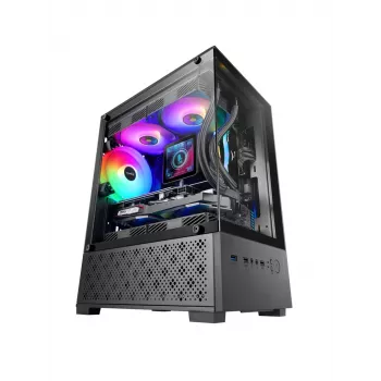 Case per PC mini-tower TACENS Mars Gaming MC-SE2 — Mini-ITX / Micro-ATX, nero, finestra laterale, alimentatore sul fondo, supporta 2x2,5 pollici + 1x3,5 pollici