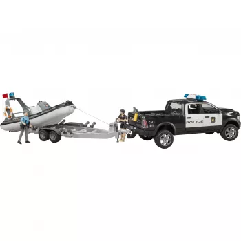 Dodge RAM 2500 pickup della polizia con barca