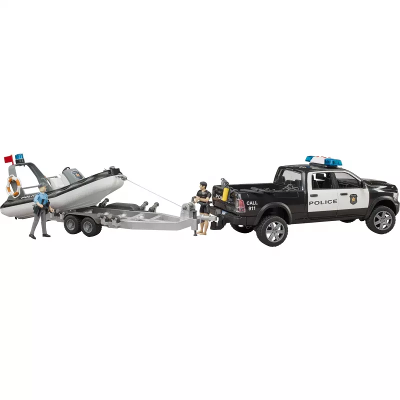 Dodge RAM 2500 pickup della polizia con barca