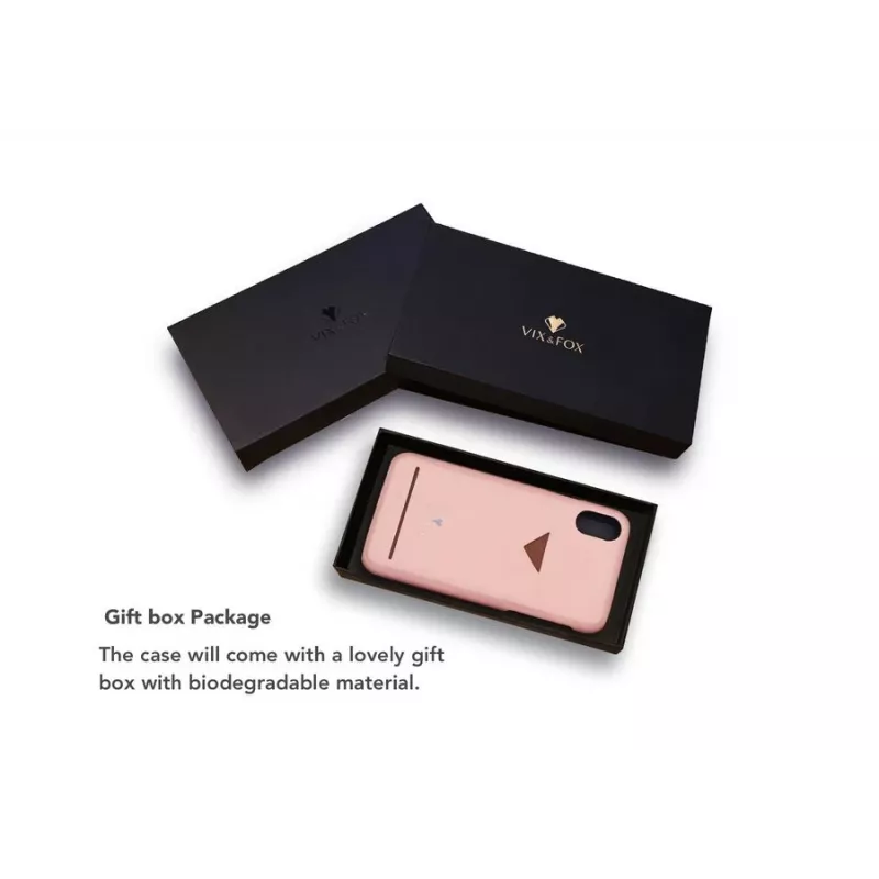 Custodia posteriore per cellulare VixFox per iPhone XSMAX con porta carte, rosa