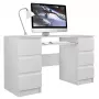 Scrivania per computer e shop KUBA BIEL MAT, lineare, piano rettangolare in truciolare, 1300×510×760 mm