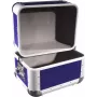 Roadinger Platten-Case 3011003B alluminio blu scuro arrotondato – valigia per vinili o supporti multimediali