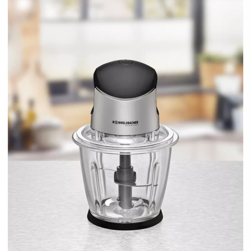 Tritatutto elettrico Rommelsbacher MZ 500 — 1,5 L, 500 W, acciaio inox nero